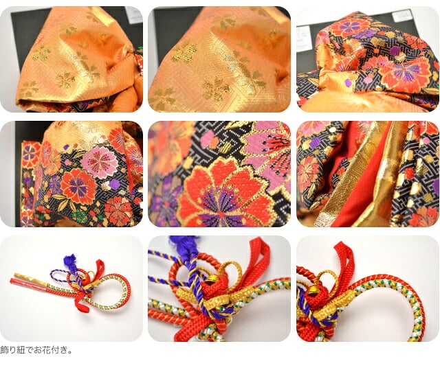 子供用 結び帯 絵羽柄 紗綾形 桜 DO-3