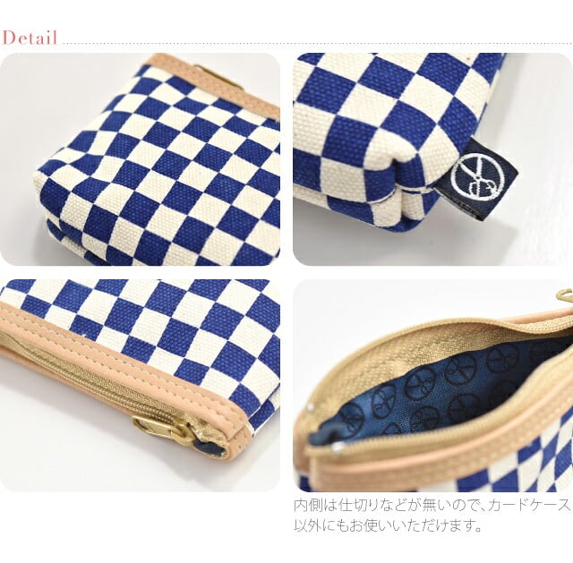 [五色帆布堂] 藍色 マチ付 カードケース