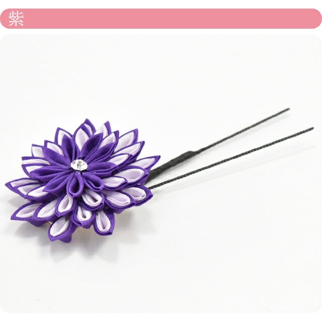 [花ごころ] 正絹 つまみ細工 ラインストーン