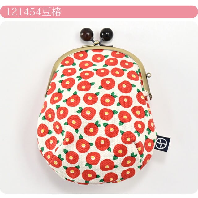 [五色帆布堂] 和の花 3.6寸 口金 丸ポーチ