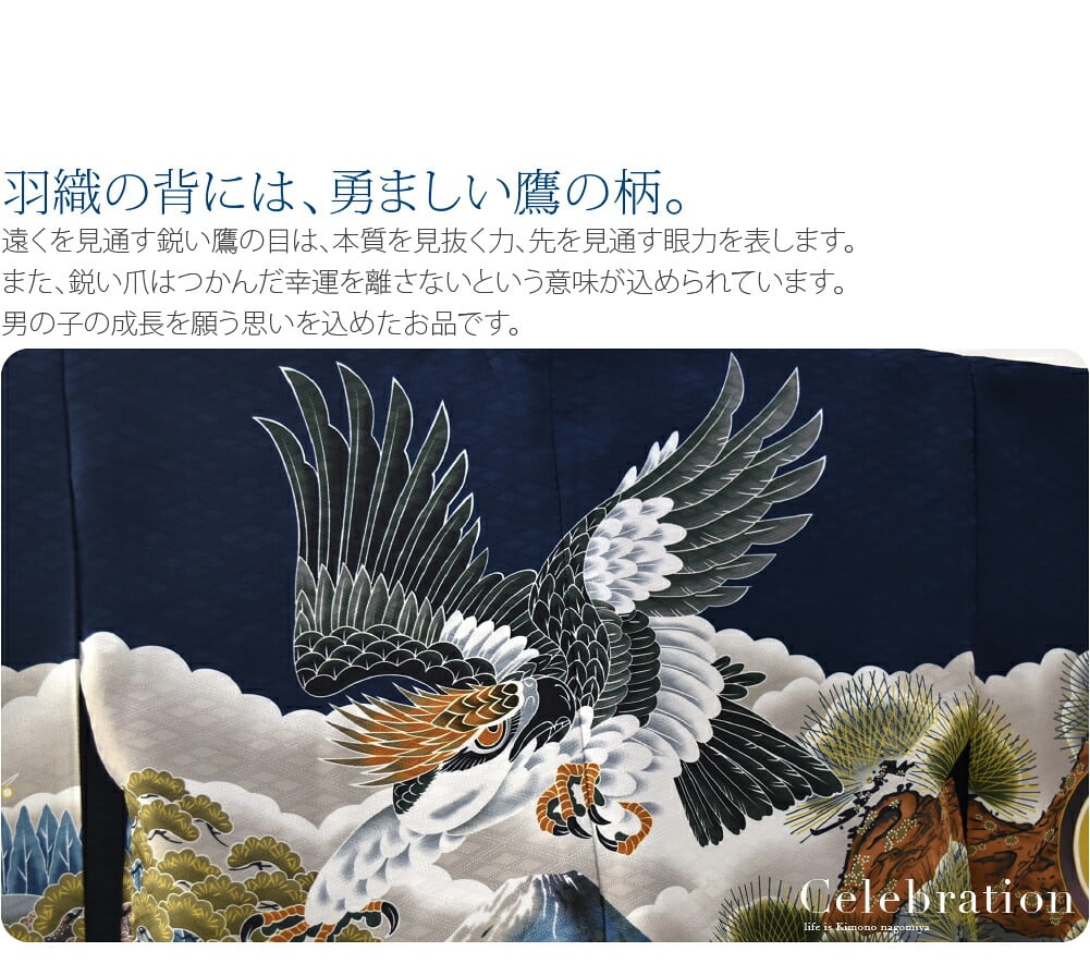 アンサンブル10点セット 鷹に富士 金襴袴 箱なし