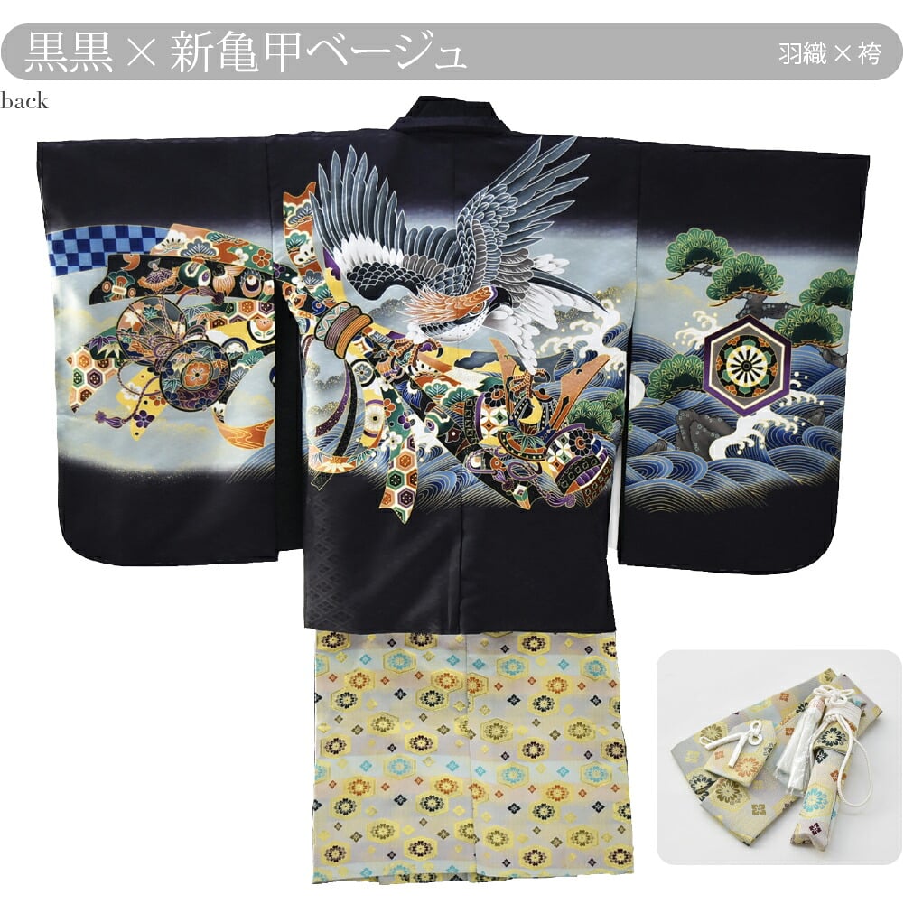アンサンブル10点セット 鷹に束ね熨斗 金襴袴 箱なし