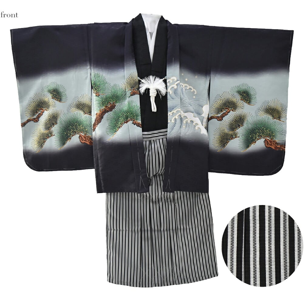 アンサンブル10点セット 兜に龍 縞袴 箱なし