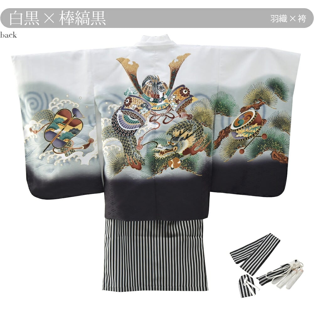 アンサンブル10点セット 兜に龍 縞袴 箱なし