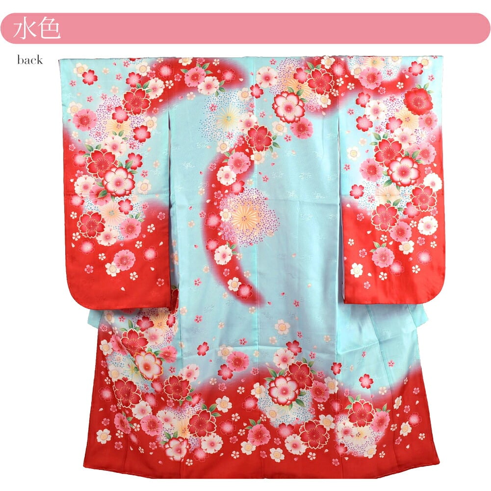 絵羽柄 四つ身セット 桜