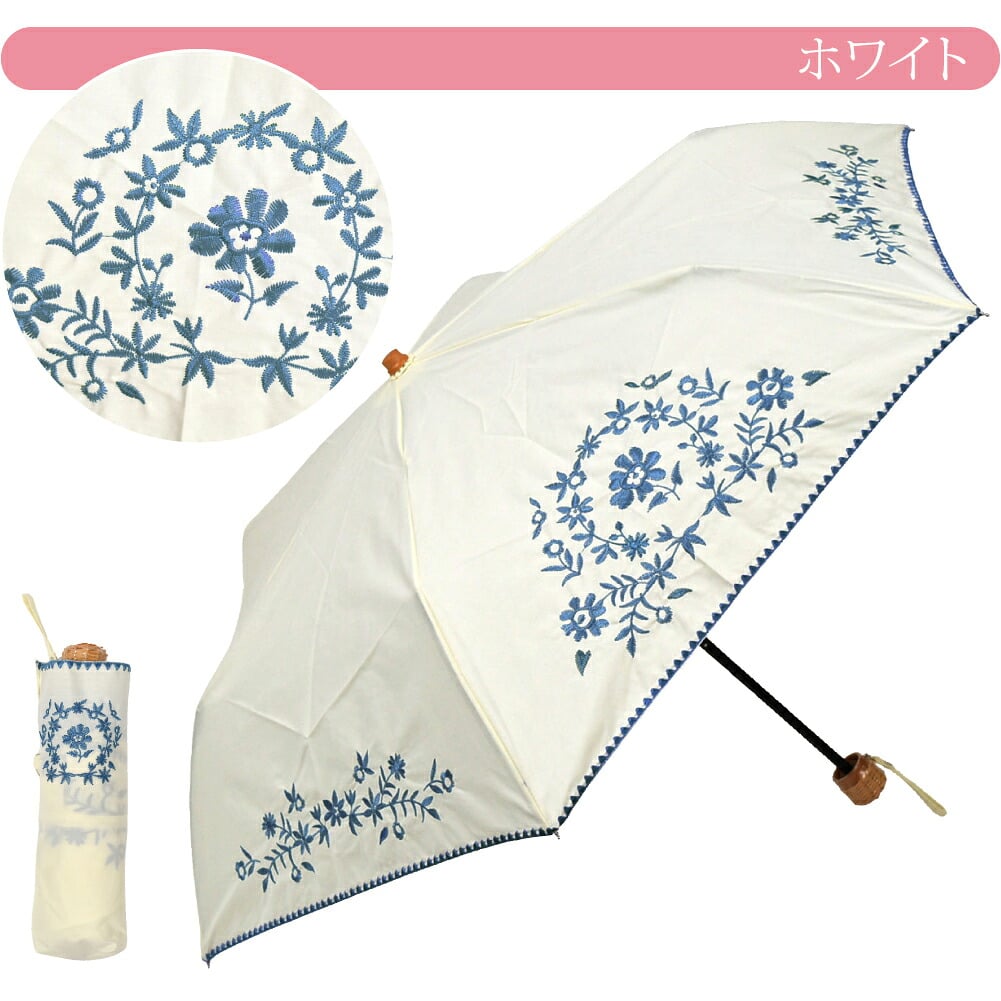 [because] 折りたたみ傘 ボヘミアンフラワー ミニ