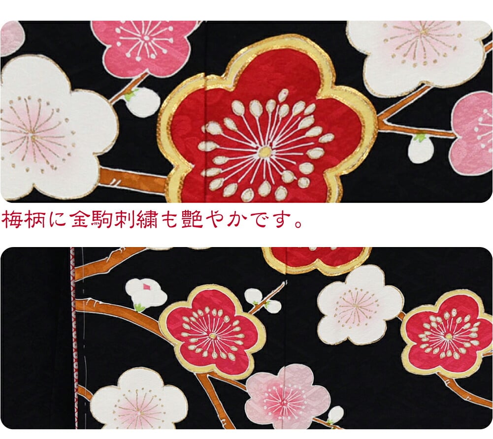 逸品 正絹 大四つ身 手描き友禅 梅枝垂れ