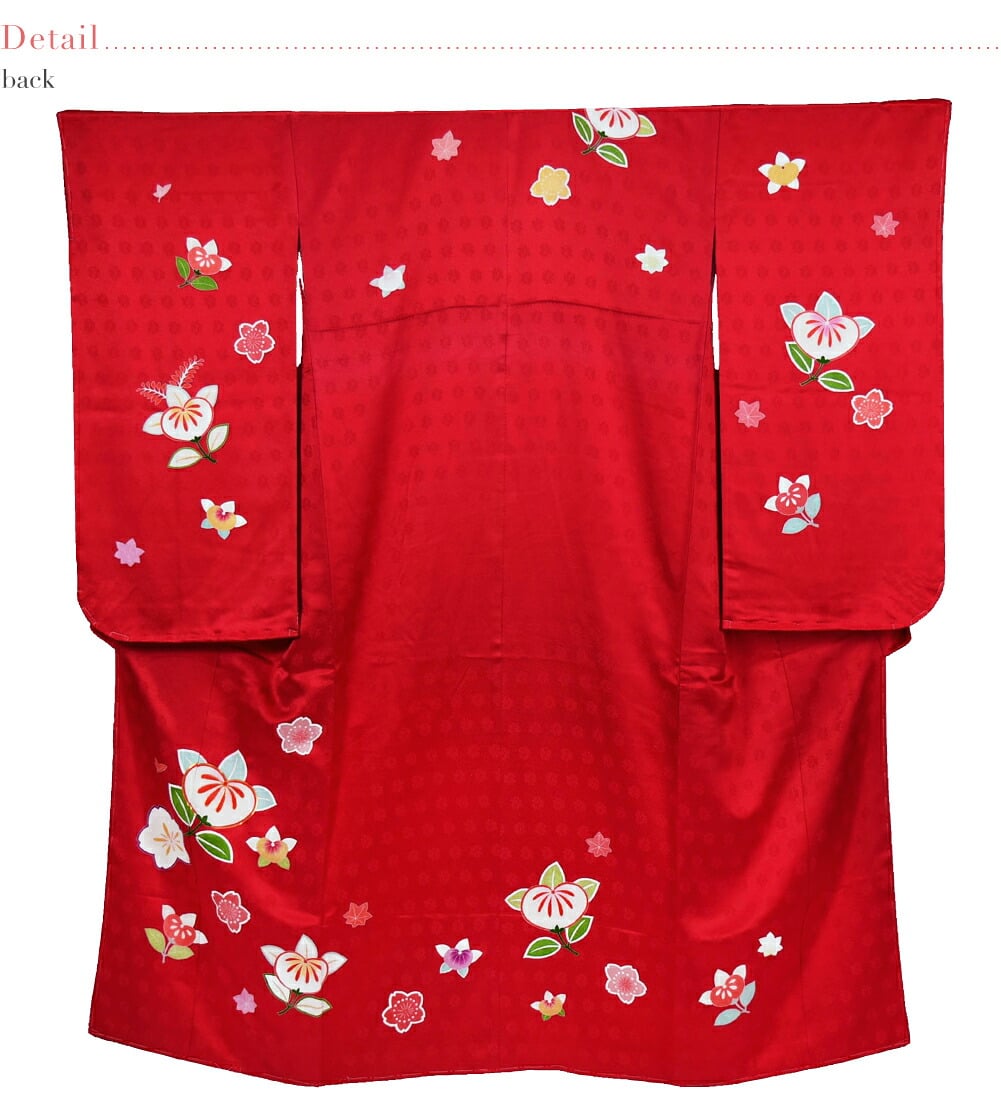 逸品 正絹 大四つ身 手描き友禅 橘桜