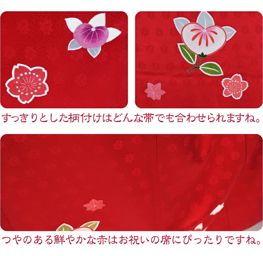 逸品 正絹 大四つ身 手描き友禅 橘桜