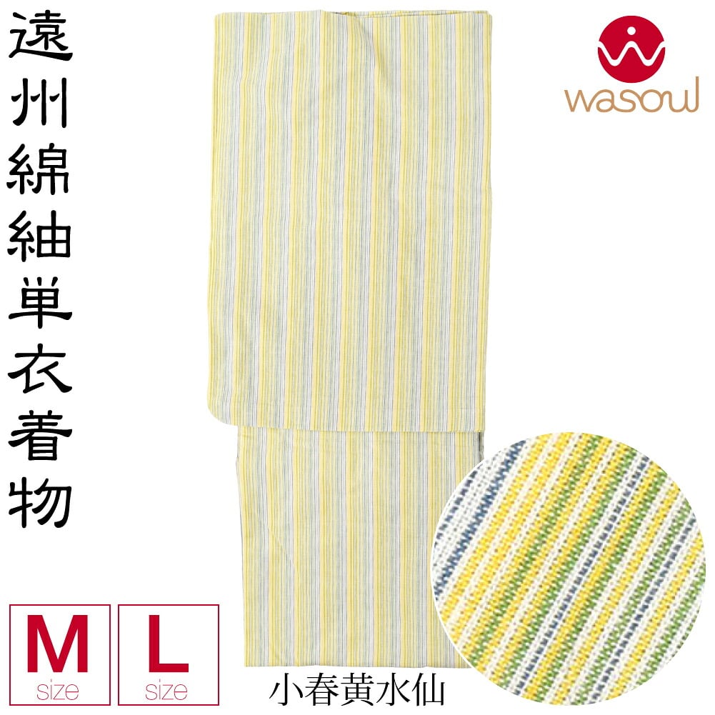 [WASOUL] 遠州綿紬 着物 浴衣 居敷当付