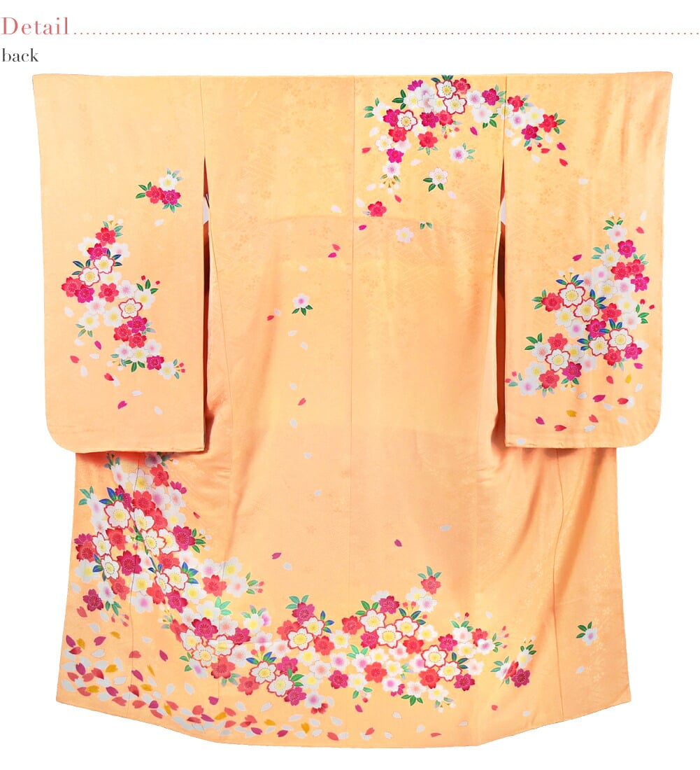 逸品 正絹 大四つ身 手描き友禅 桜