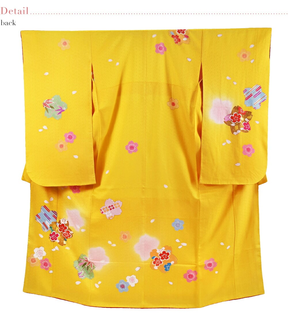 逸品 正絹 大四つ身 手描き友禅 舞桜