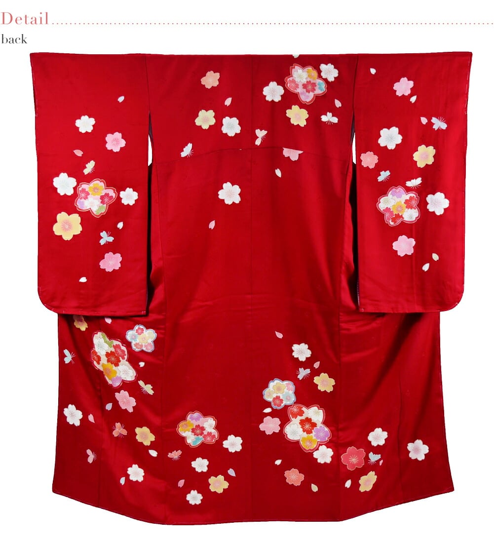 逸品 正絹 大四つ身 手描き友禅 大桜