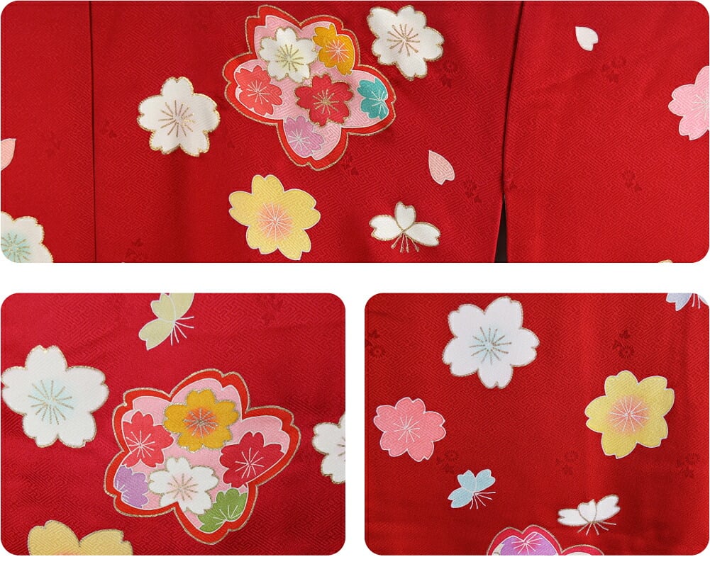 逸品 正絹 大四つ身 手描き友禅 大桜