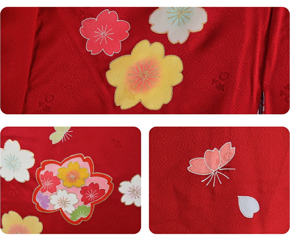 逸品 正絹 大四つ身 手描き友禅 大桜