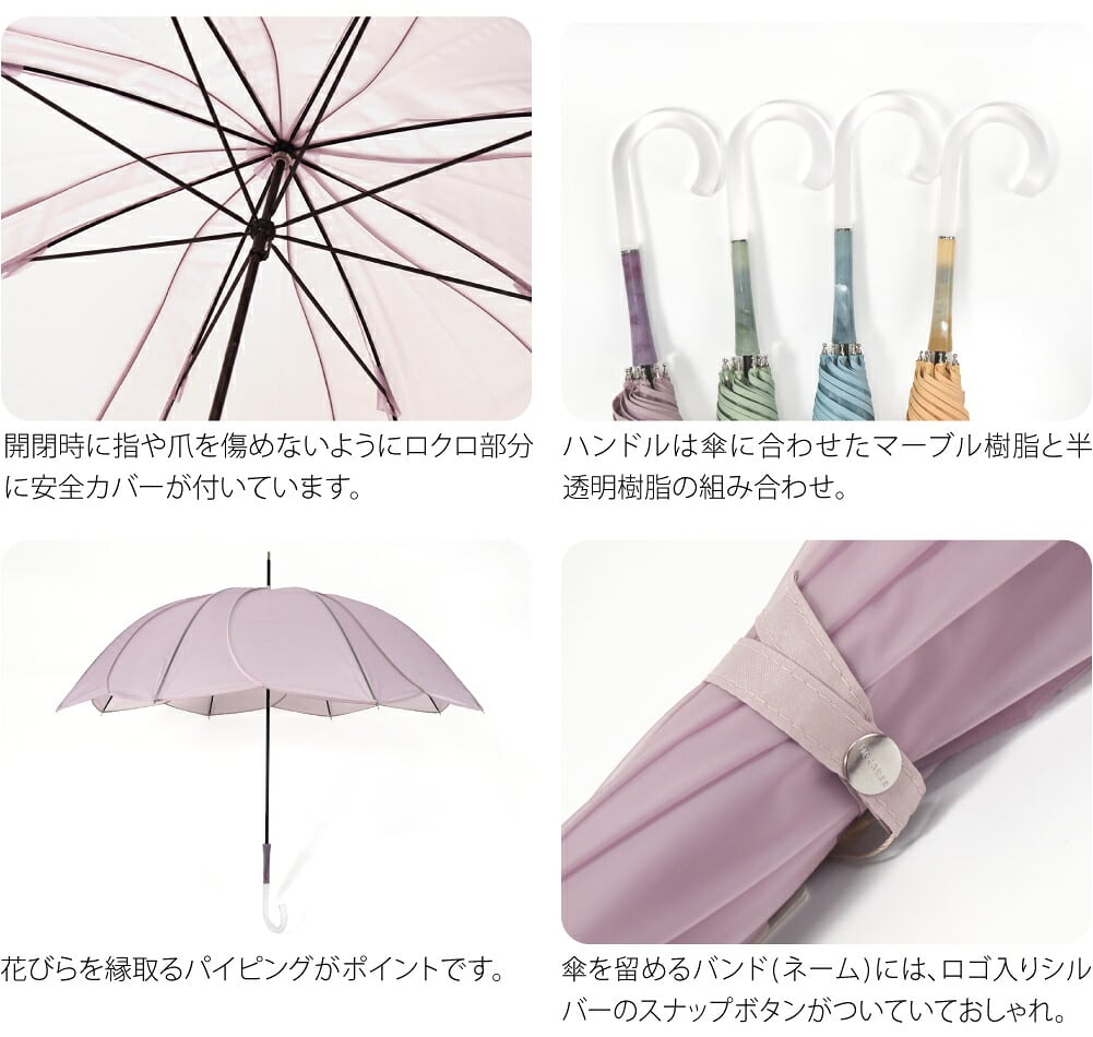 [because] 長傘 クリアアンブレラ パウダリーフローラ