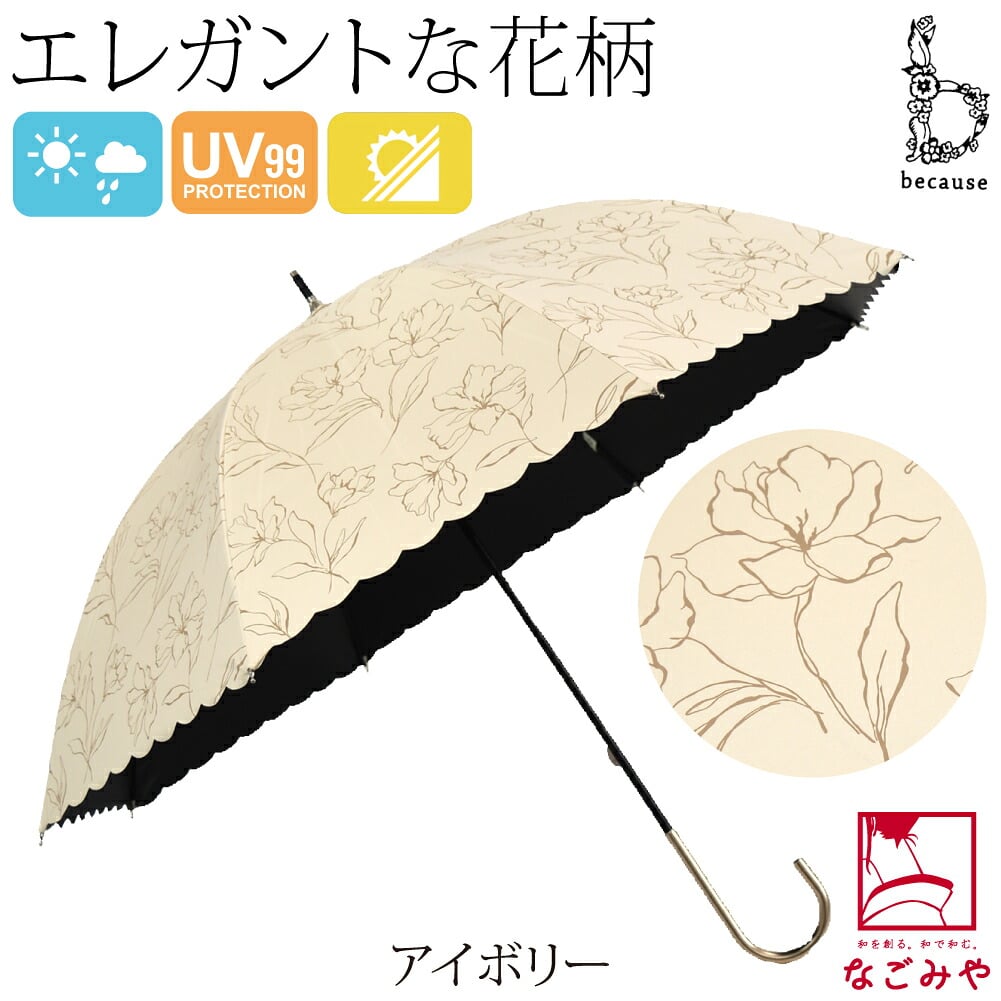 [because] 長傘 PUラインフラワー