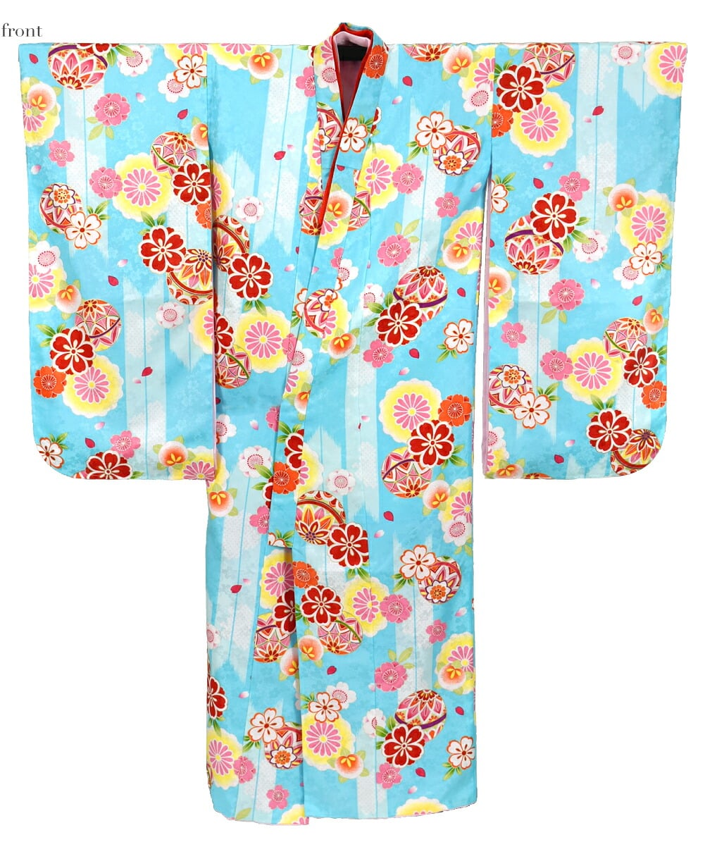 小紋柄 四つ身セット 菊