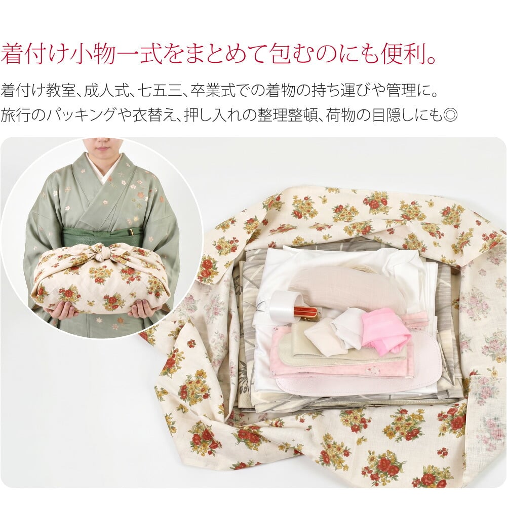 [WASOUL] 綿 リネンライク ふろしき フラワー 三巾