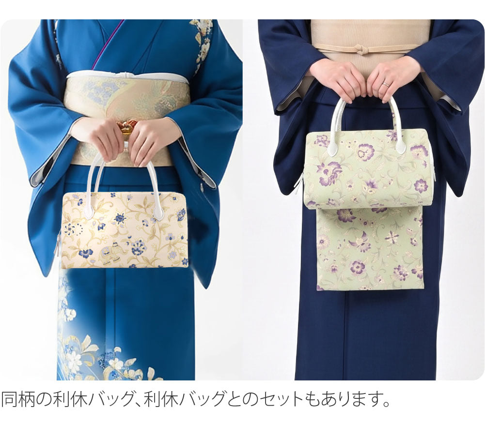 [WASOUL] 岡重 正絹 真綿紬 手提げ 京友禅 更紗