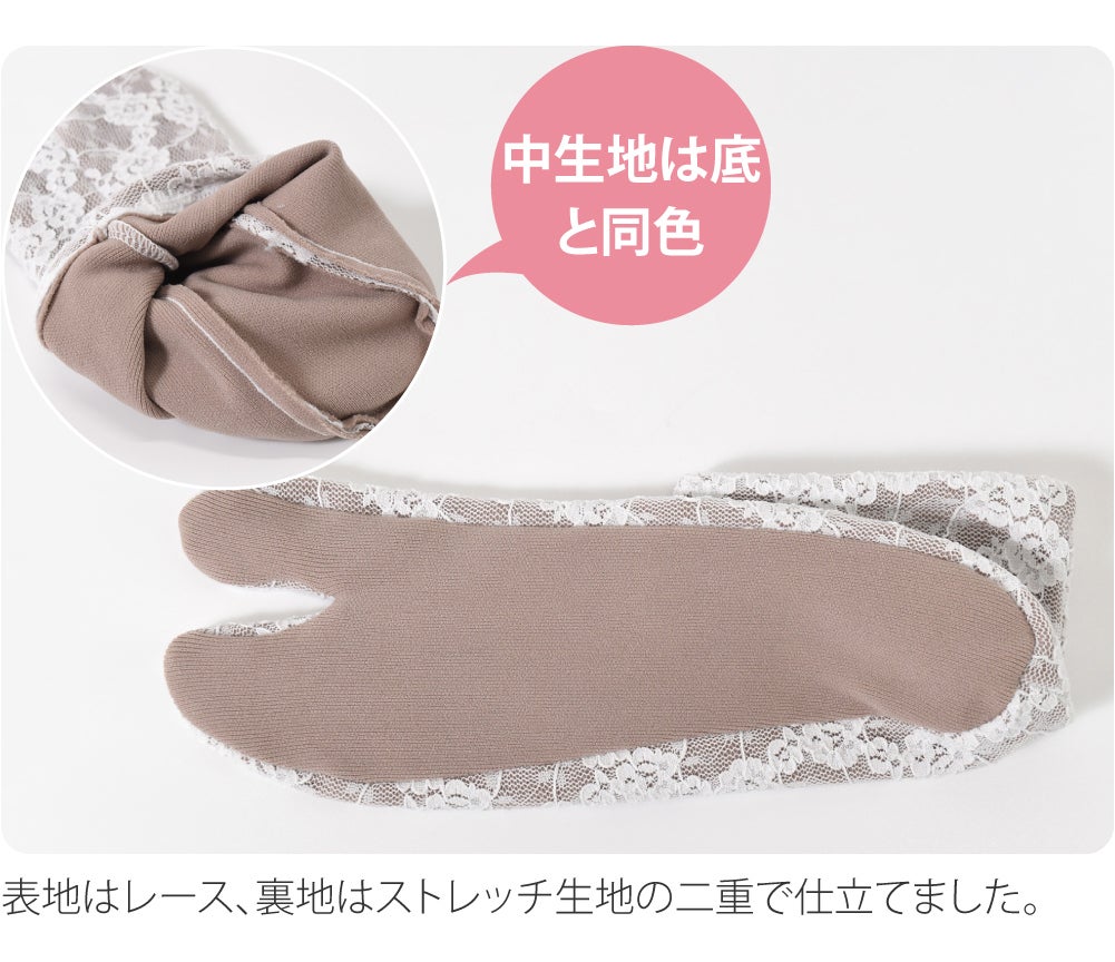 二重 レース足袋 カラーソックス