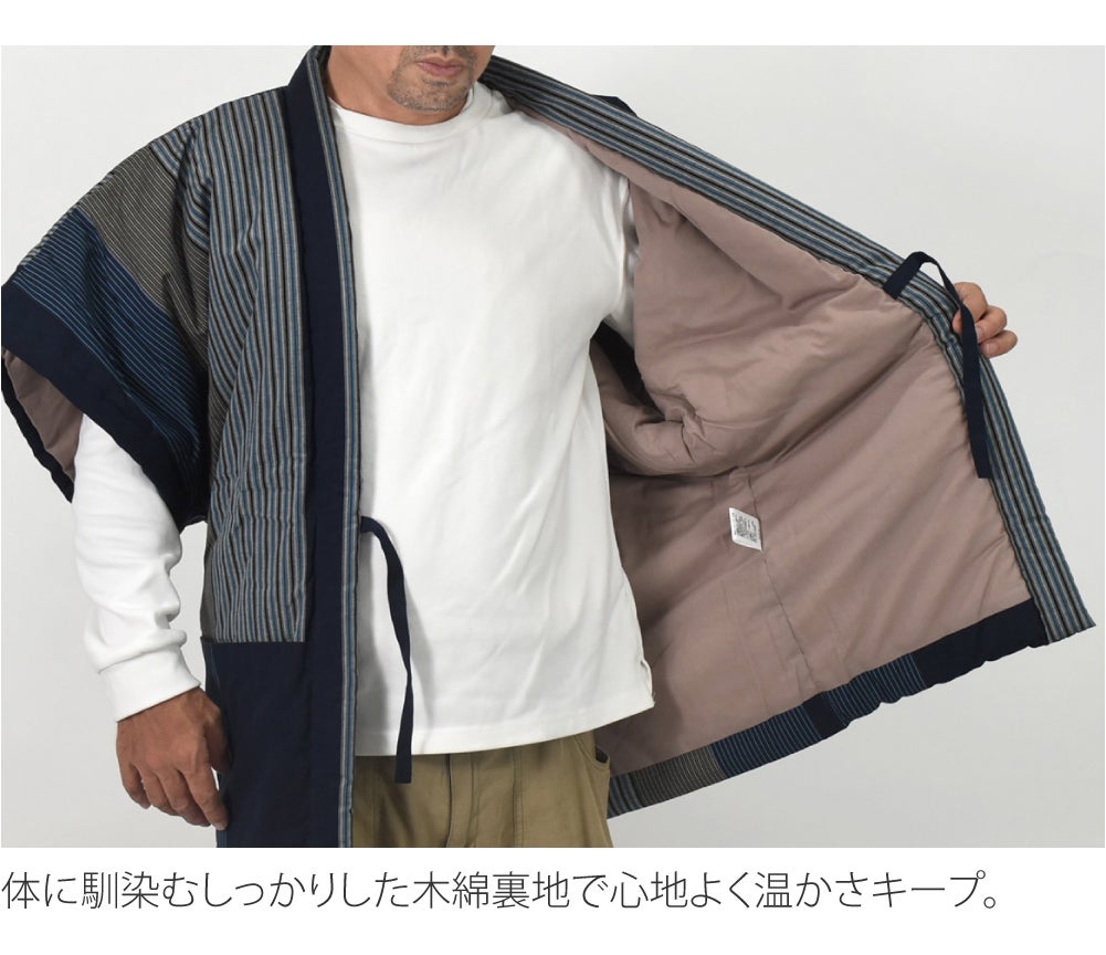 [宮田織物] 男物 60双糸縞 奴